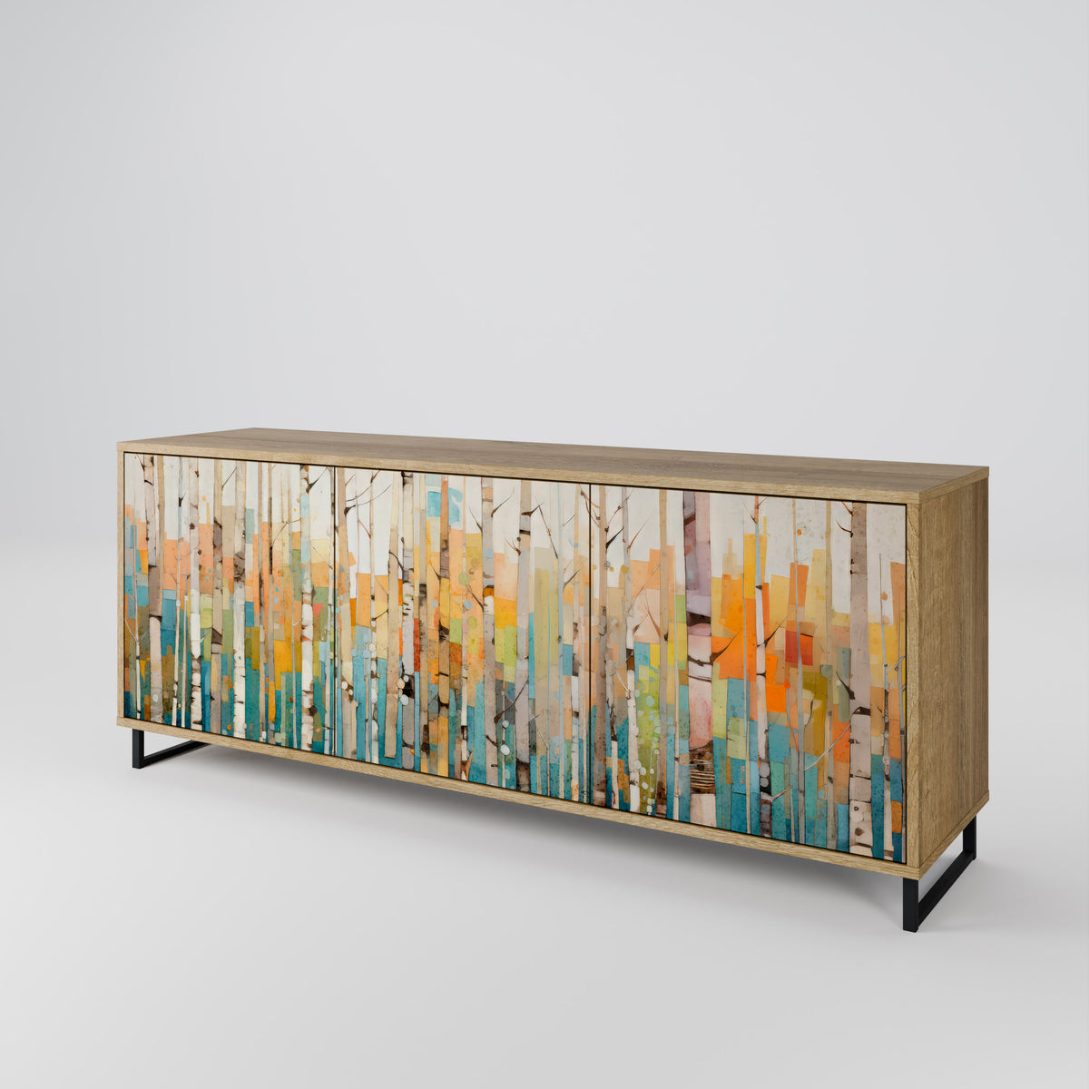 BIRCH KALEIDOSCOPE Skänk med tre dörrar