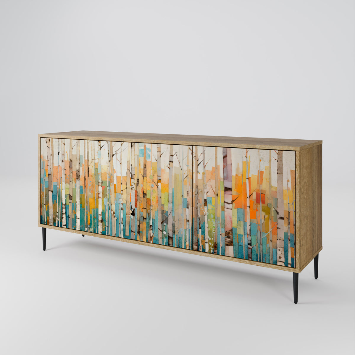 BIRCH KALEIDOSCOPE Skänk med tre dörrar