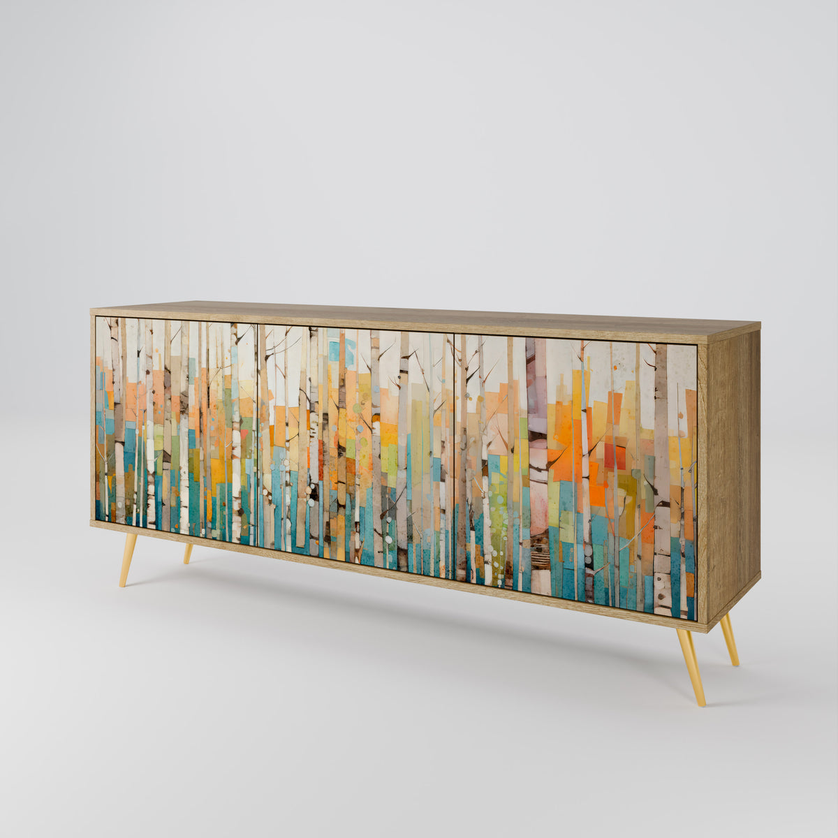BIRCH KALEIDOSCOPE Skänk med tre dörrar