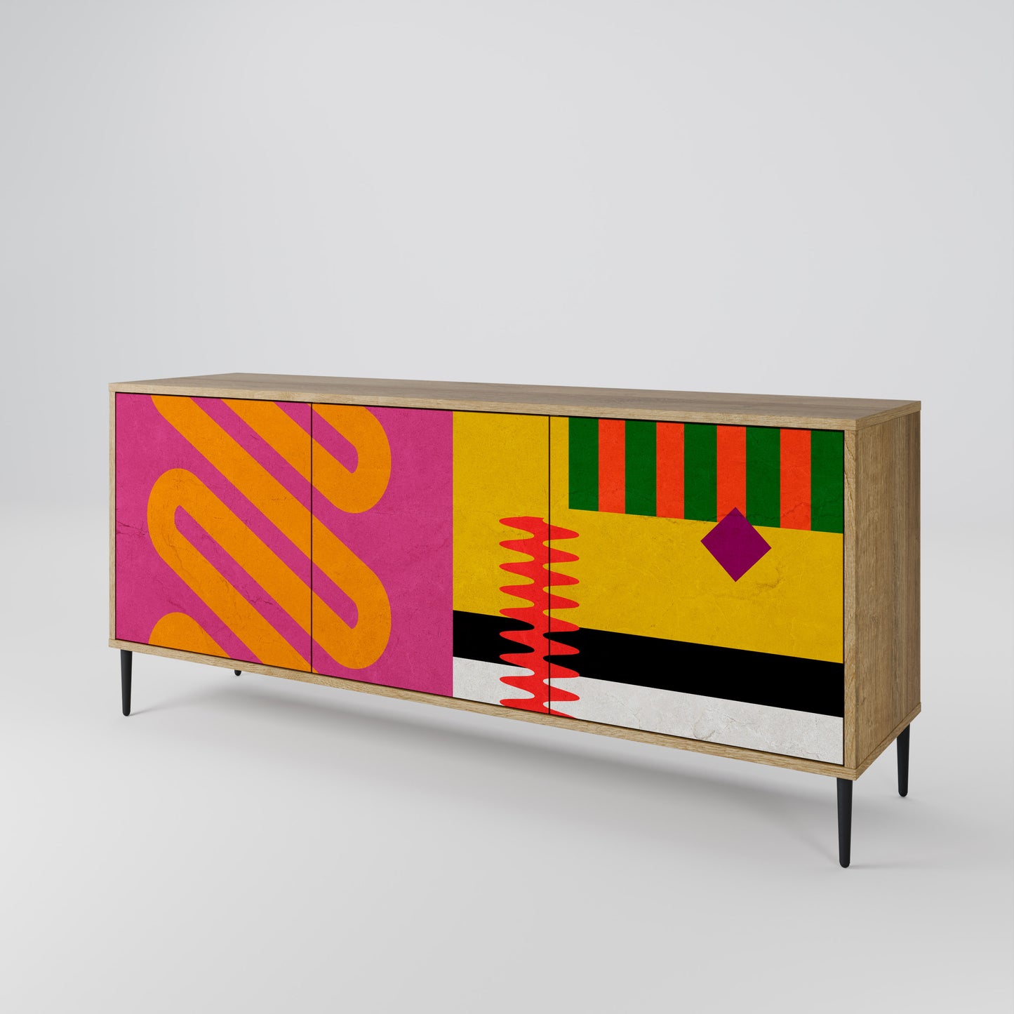 VIVID ART 3-dörrars skänk i ekeffekt