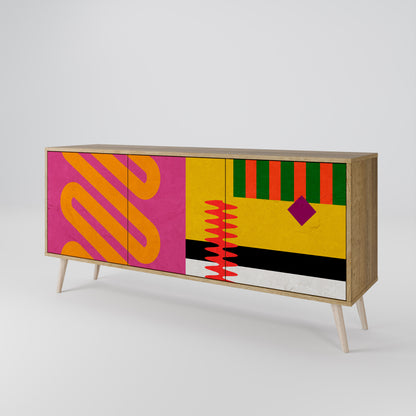 VIVID ART 3-dörrars skänk i ekeffekt