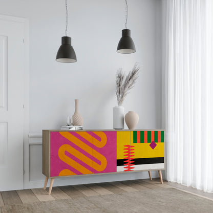 VIVID ART 3-dörrars skänk i ekeffekt