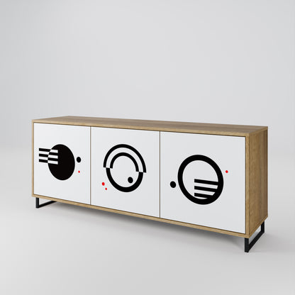 BLACK AND WHITE COMBINATION 3-Door Sideboard