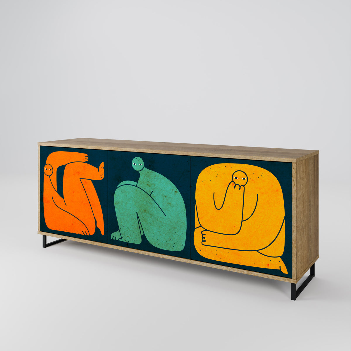 TOGETHER BUT SEPARATELY Skänk med tre dörrar