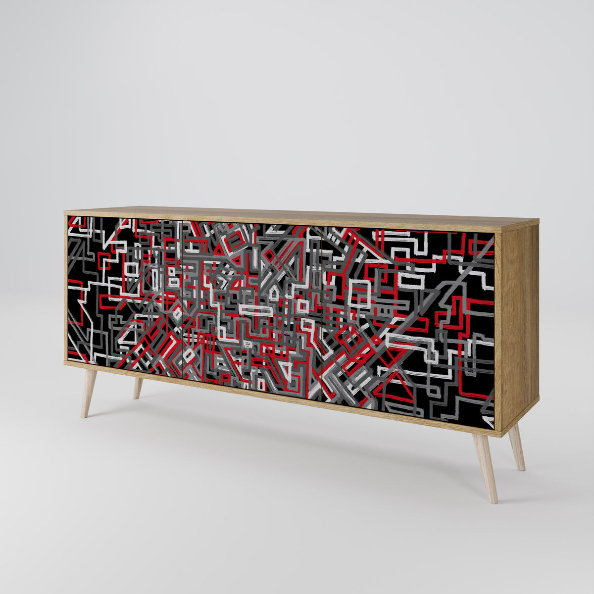 BROKEN LINES 3-Door Sideboard