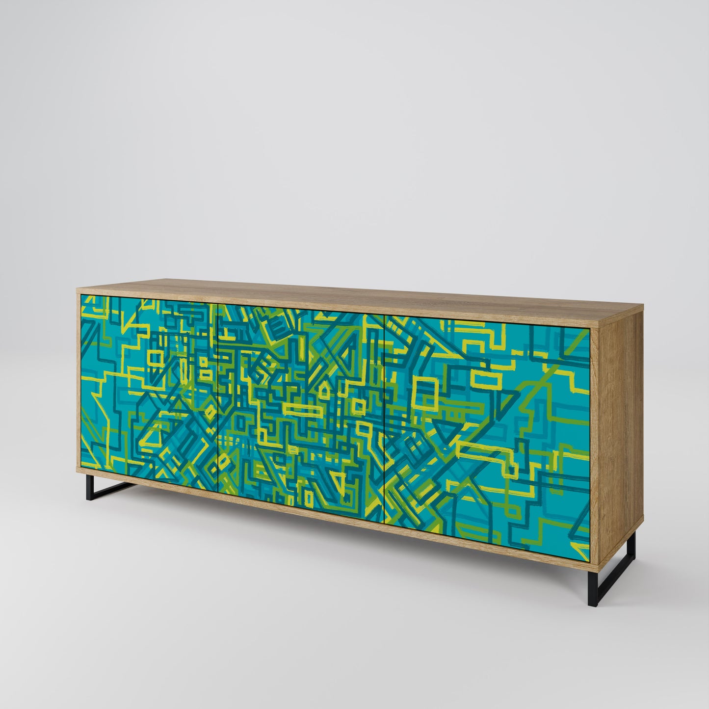NOSTALGIC MEMORIES 3-Door Sideboard in Oak Effect