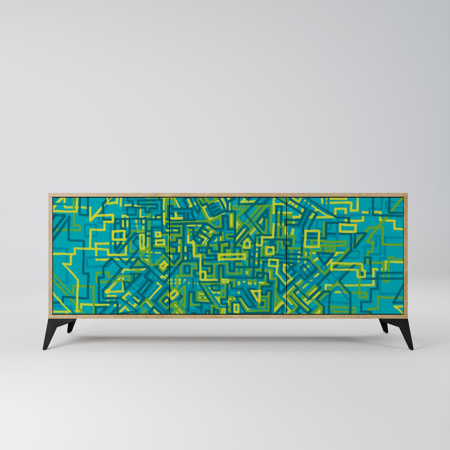 NOSTALGIC MEMORIES 3-Door Sideboard in Oak Effect