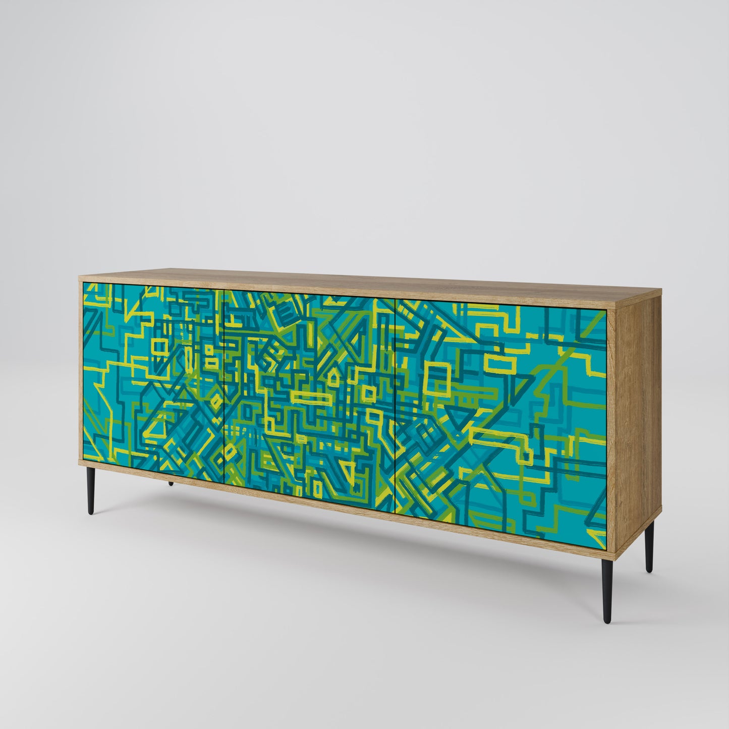 NOSTALGIC MEMORIES 3-Door Sideboard in Oak Effect