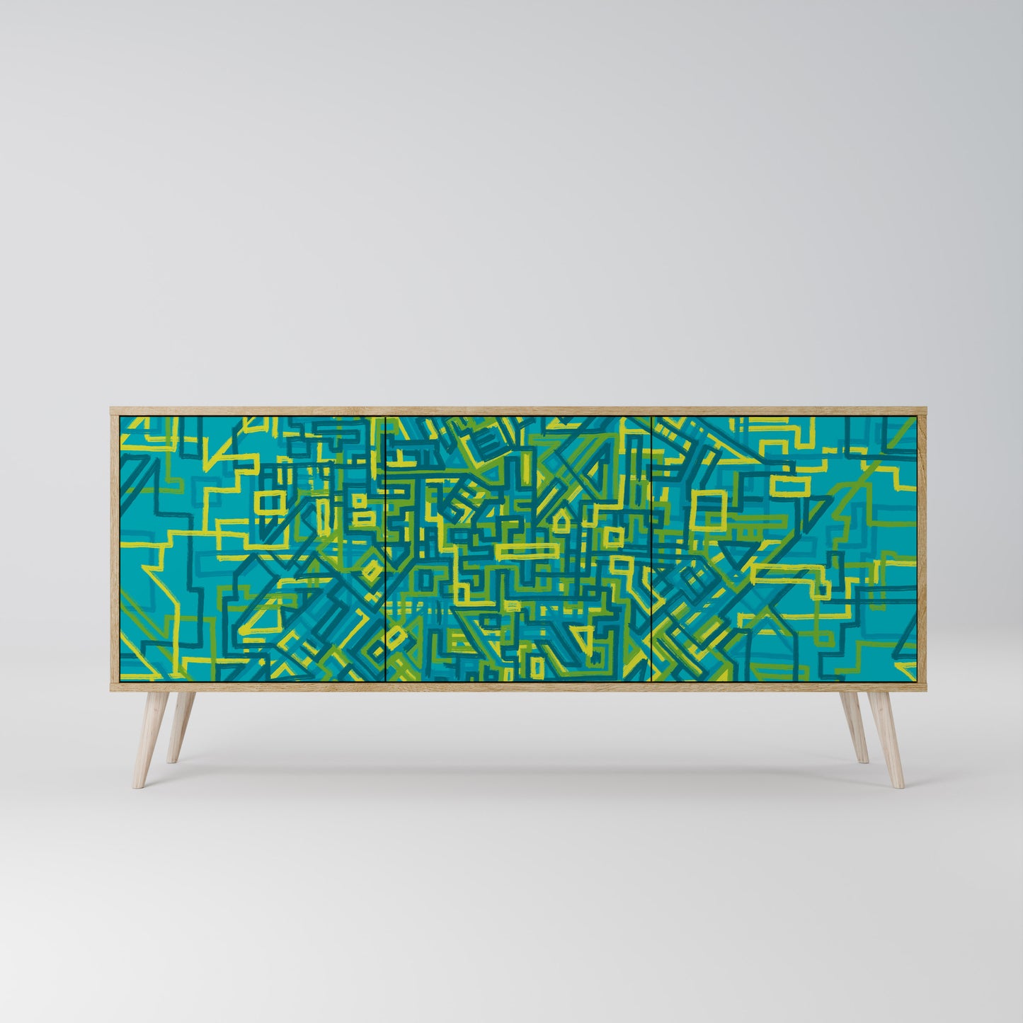 NOSTALGIC MEMORIES 3-Door Sideboard in Oak Effect