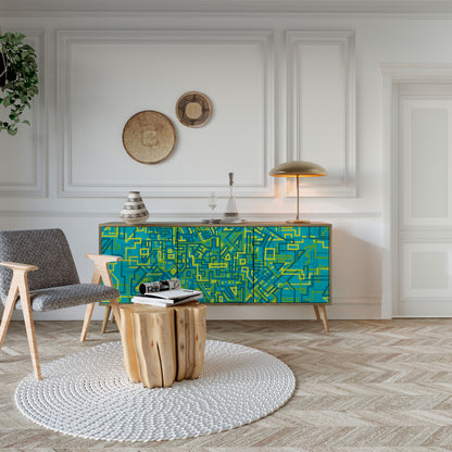 NOSTALGIC MEMORIES 3-Door Sideboard in Oak Effect