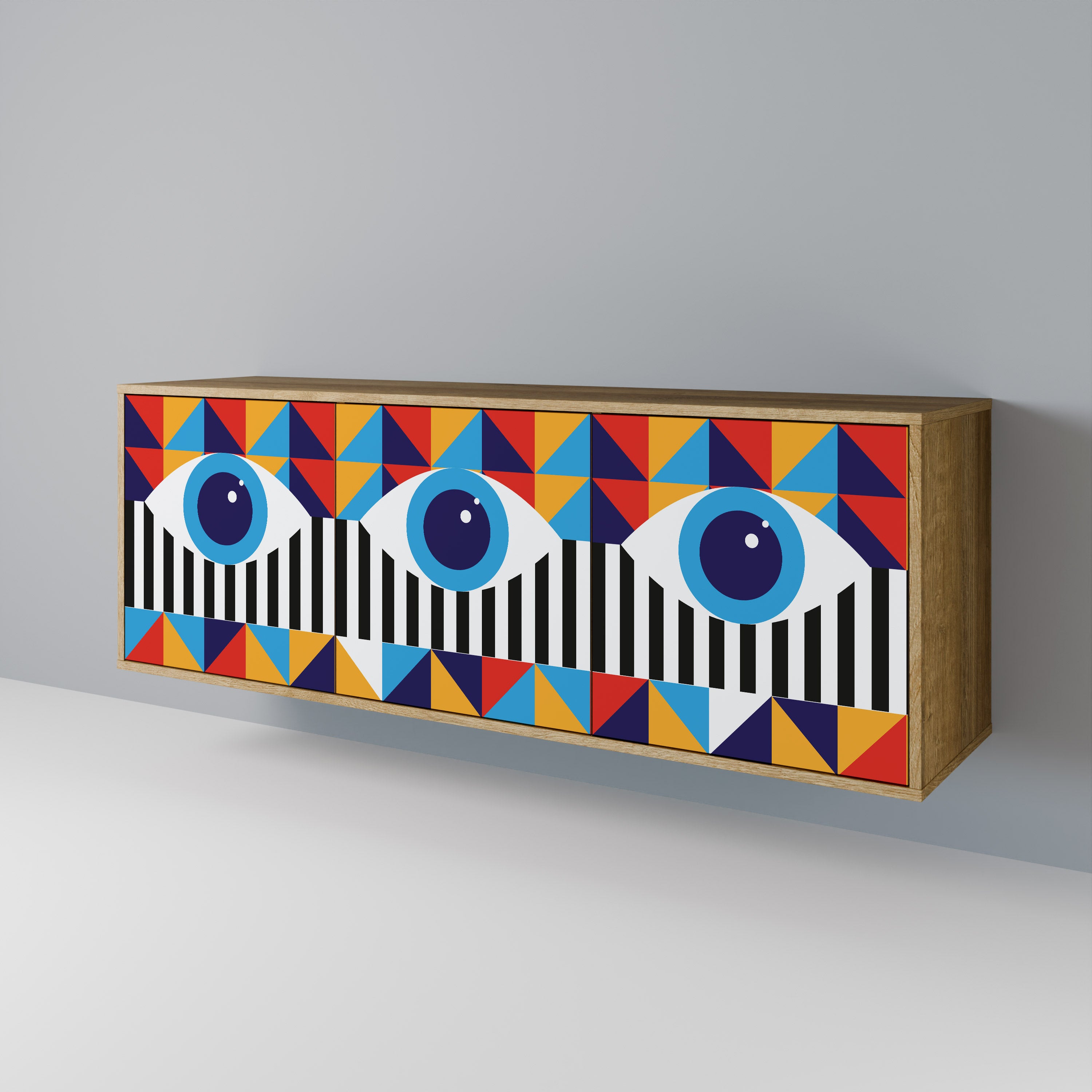 ABSTRACTION AND GEOMETRY Skänk med tre dörrar