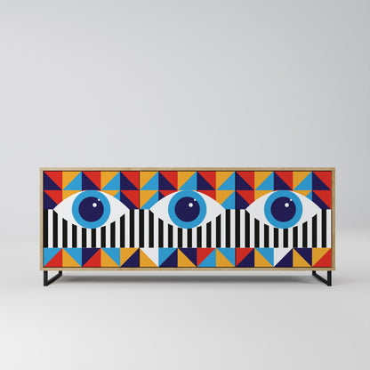 ABSTRACTION AND GEOMETRY 3-Door Sideboard in Oak Effect