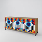 ABSTRACTION AND GEOMETRY 3-Door Sideboard in Oak Effect