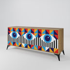 ABSTRACTION AND GEOMETRY 3-Door Sideboard in Oak Effect