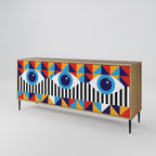 ABSTRACTION AND GEOMETRY 3-Door Sideboard in Oak Effect
