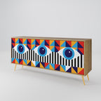 ABSTRACTION AND GEOMETRY 3-Door Sideboard in Oak Effect