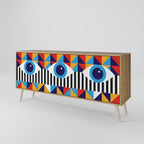 ABSTRACTION AND GEOMETRY 3-Door Sideboard in Oak Effect