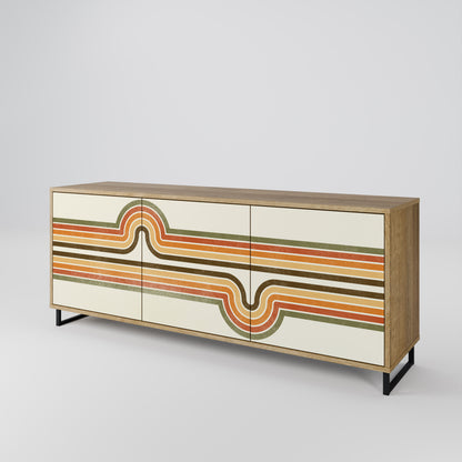 EXCEPTIONAL STREAM 3-Door Sideboard in Oak Effect