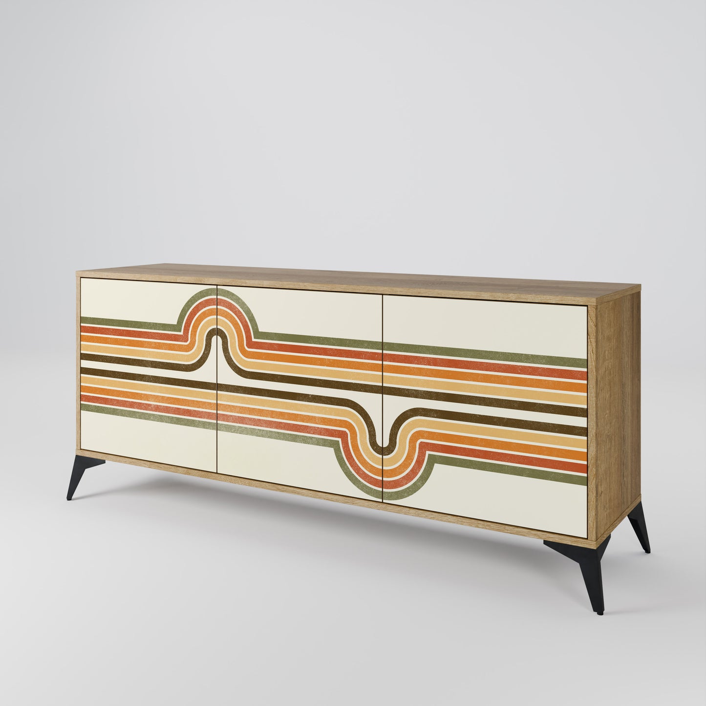 EXCEPTIONAL STREAM 3-Door Sideboard in Oak Effect