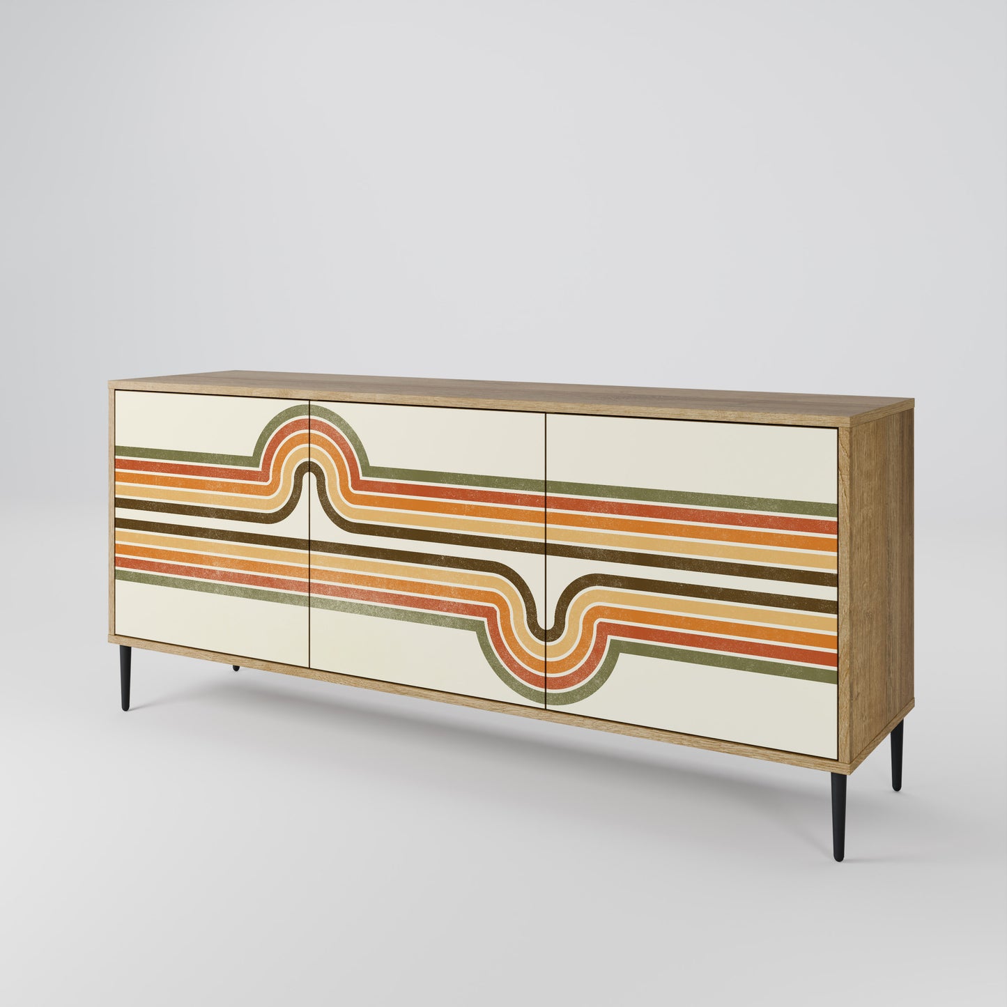 EXCEPTIONAL STREAM 3-Door Sideboard in Oak Effect