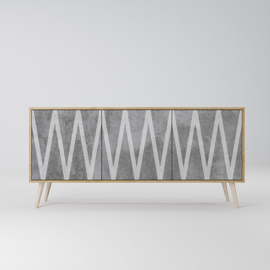 SOLID ZIG ZAG 3-dörrars skänk i ekeffekt