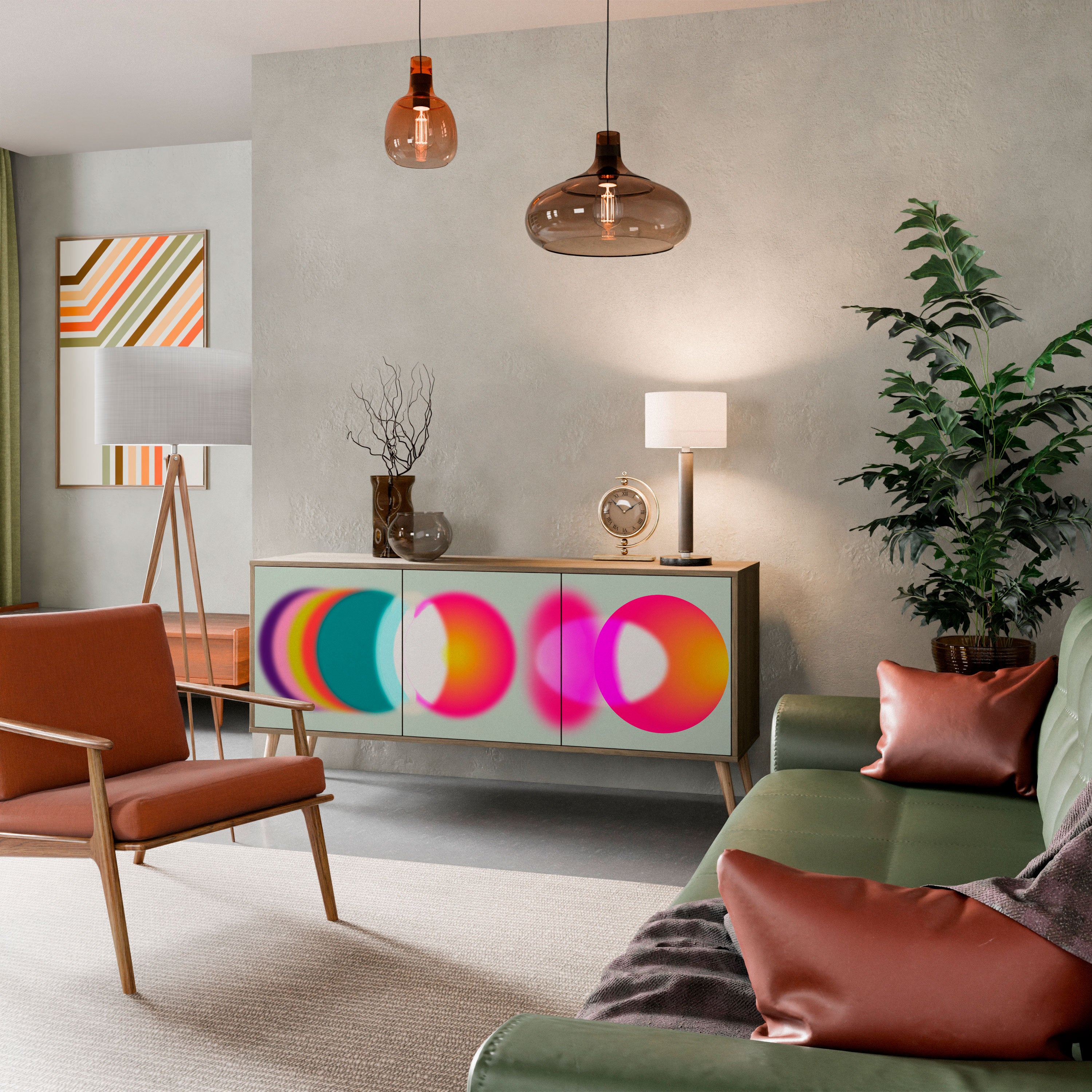 SYMPHONY OF COLORS 3-Door Sideboard in Oak Effect