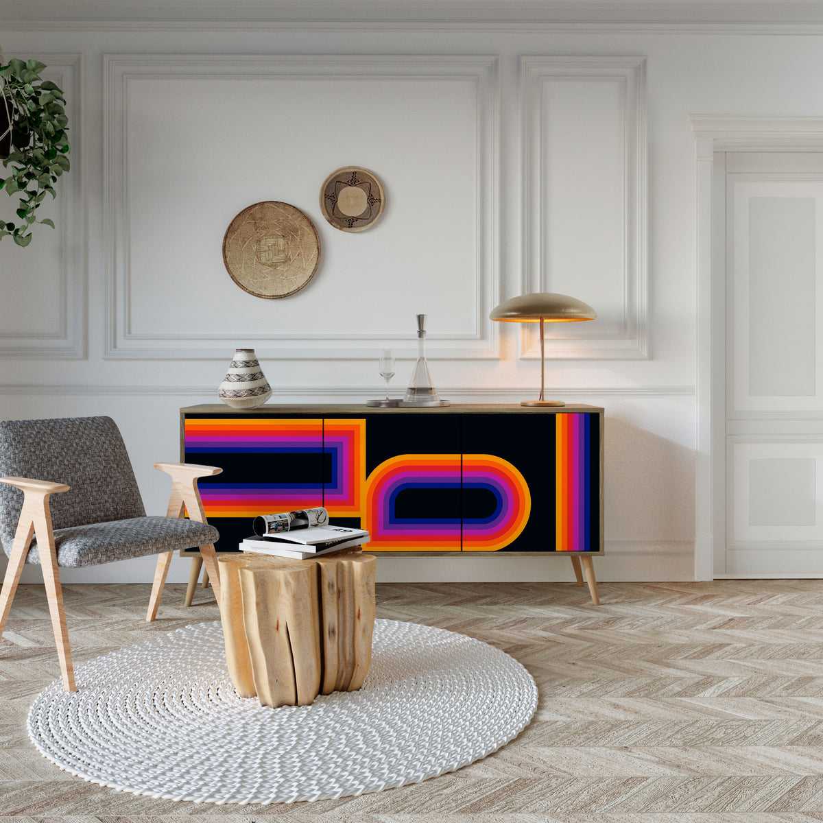 BLINDED BY THE LIGHTS 3-Door Sideboard