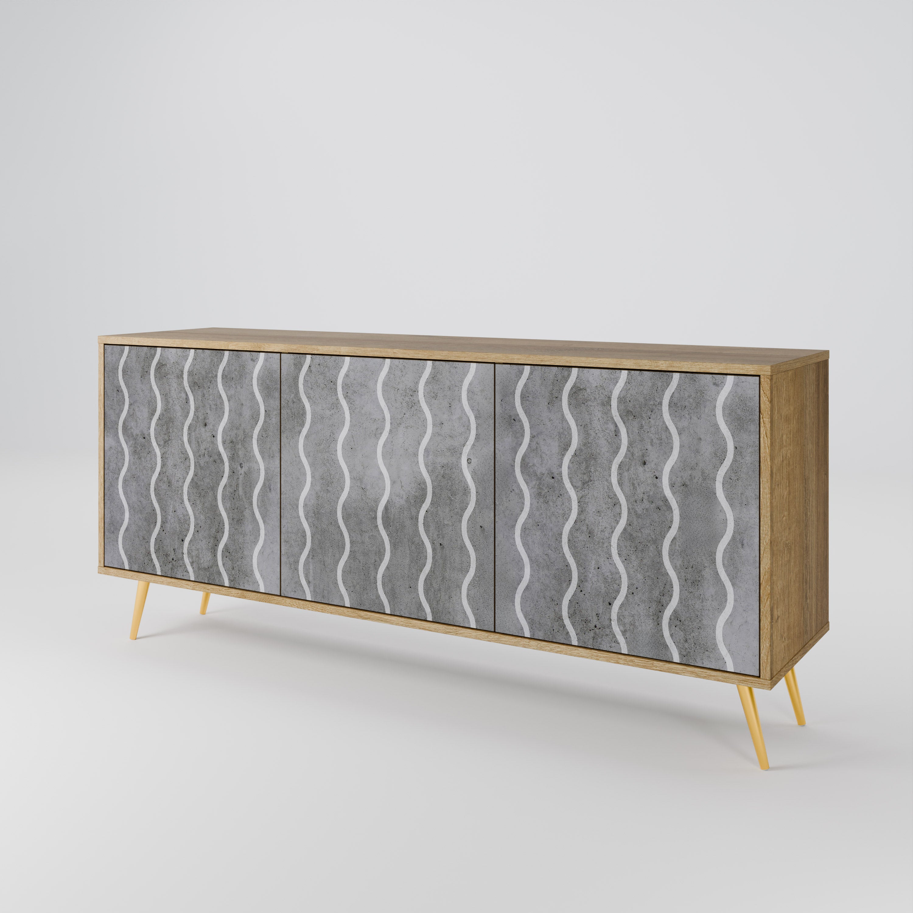 WAVES OF CONCRETE 3-Door Sideboard