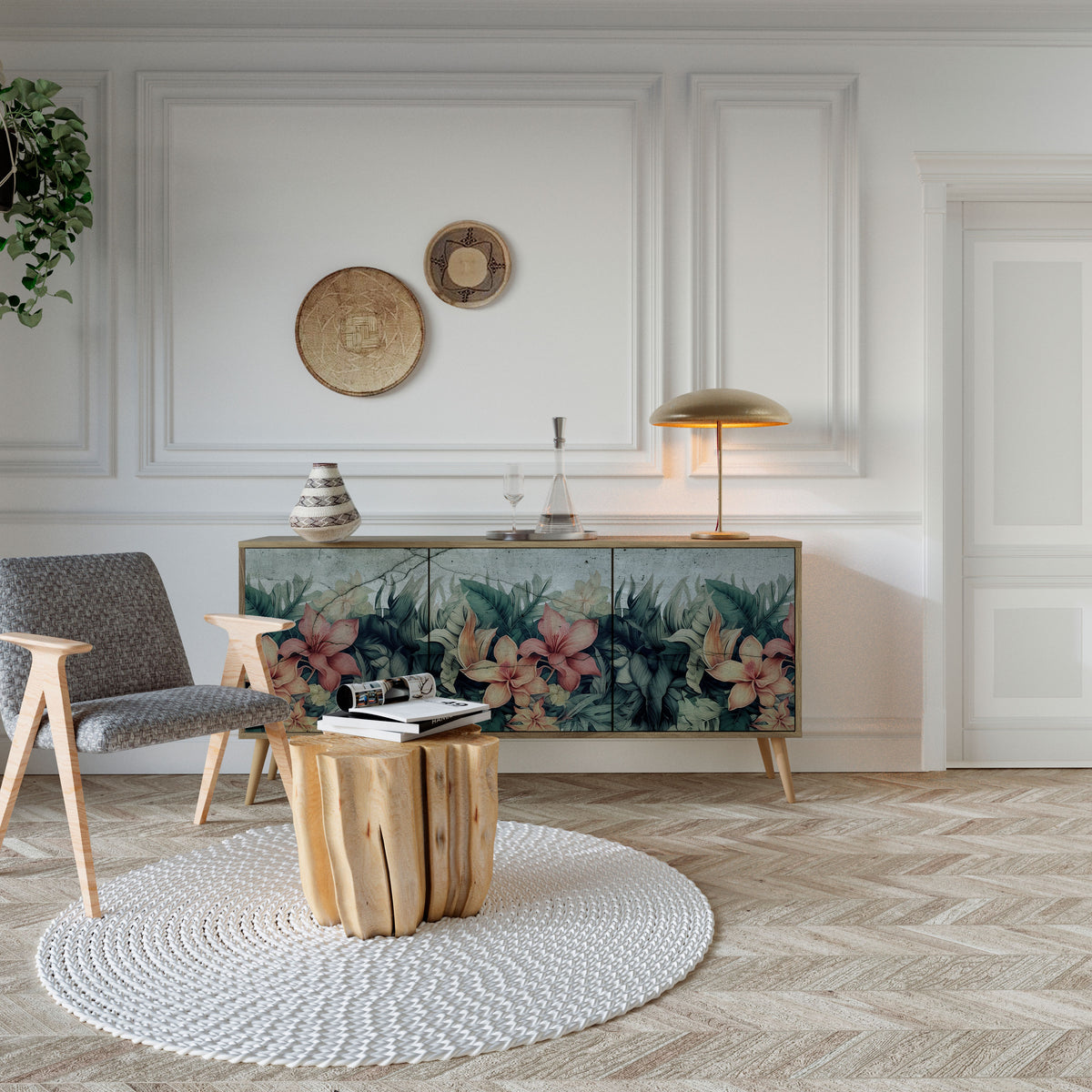 HEAVENLY BLOOM Skänk med tre dörrar