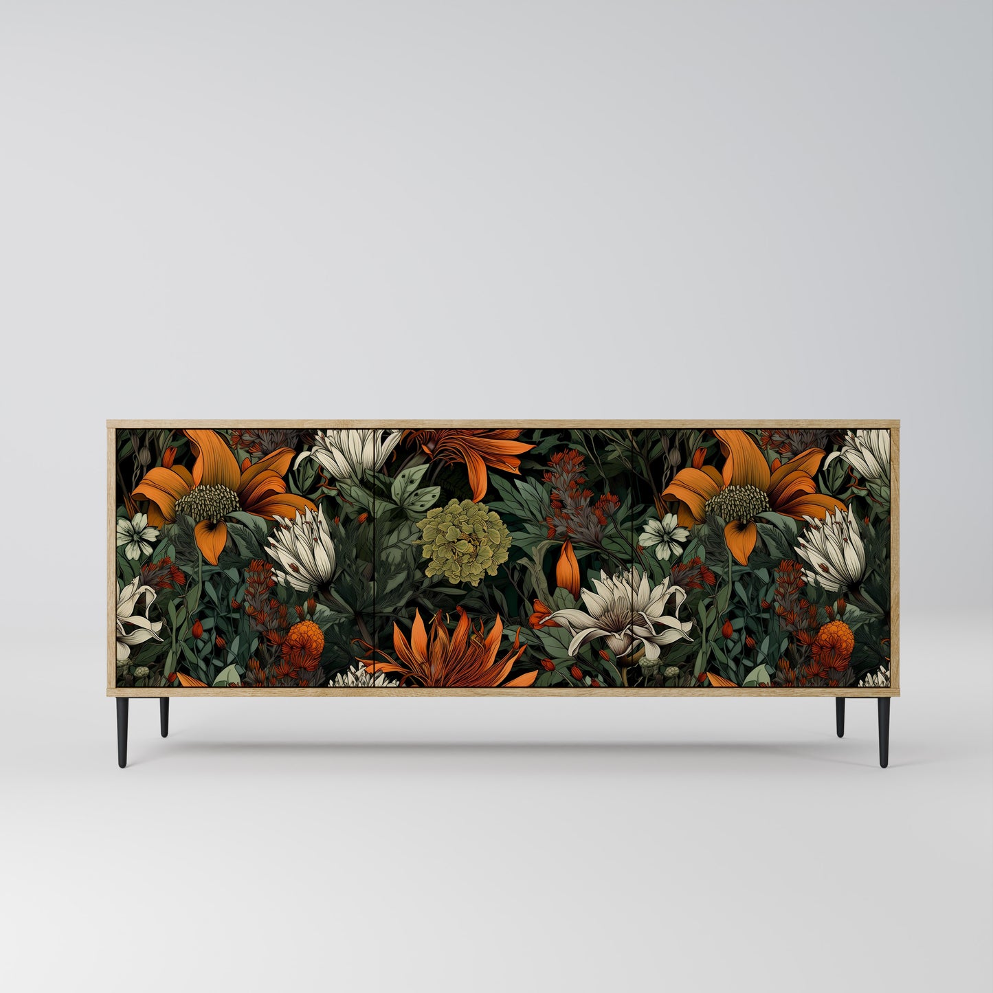 MIDNIGHT SPROUT 3-Door Sideboard in Oak Effect