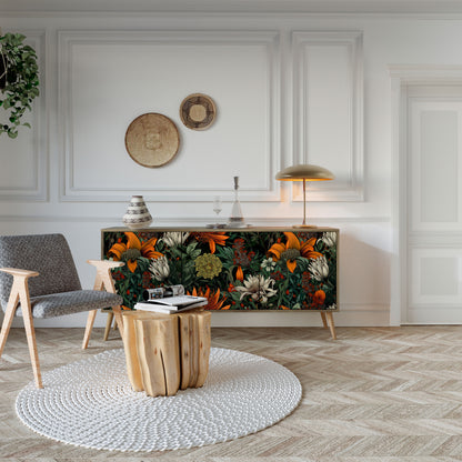 MIDNIGHT SPROUT 3-Door Sideboard in Oak Effect