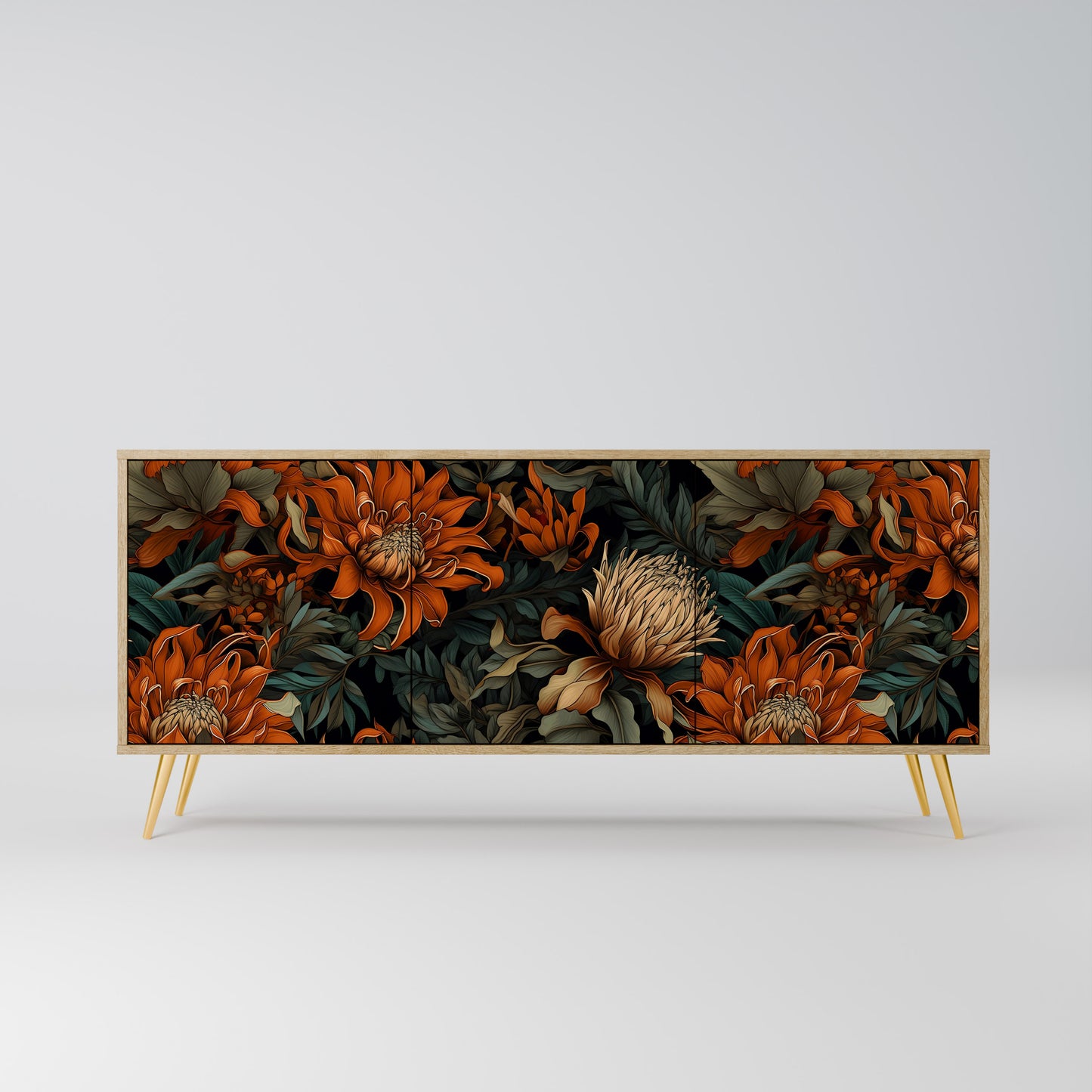 DAWN BLOOM 3-dörrars skänk i ekeffekt