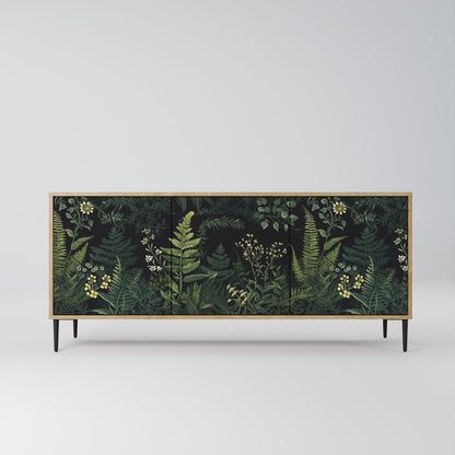 FERN FLOWERS 3-dörrars skänk i ekeffekt