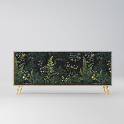 FERN FLOWERS 3-dörrars skänk i ekeffekt