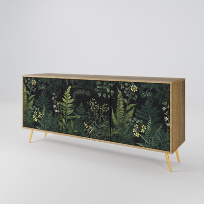 FERN FLOWERS 3-dörrars skänk i ekeffekt