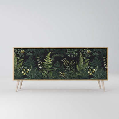 FERN FLOWERS 3-dörrars skänk i ekeffekt