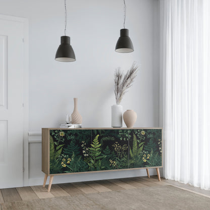 FERN FLOWERS 3-dörrars skänk i ekeffekt