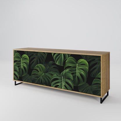 INFINITE MONSTERA 3-dörrars skänk i ekeffekt