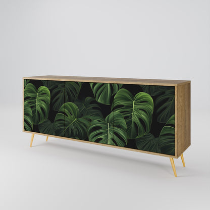 INFINITE MONSTERA 3-dörrars skänk i ekeffekt