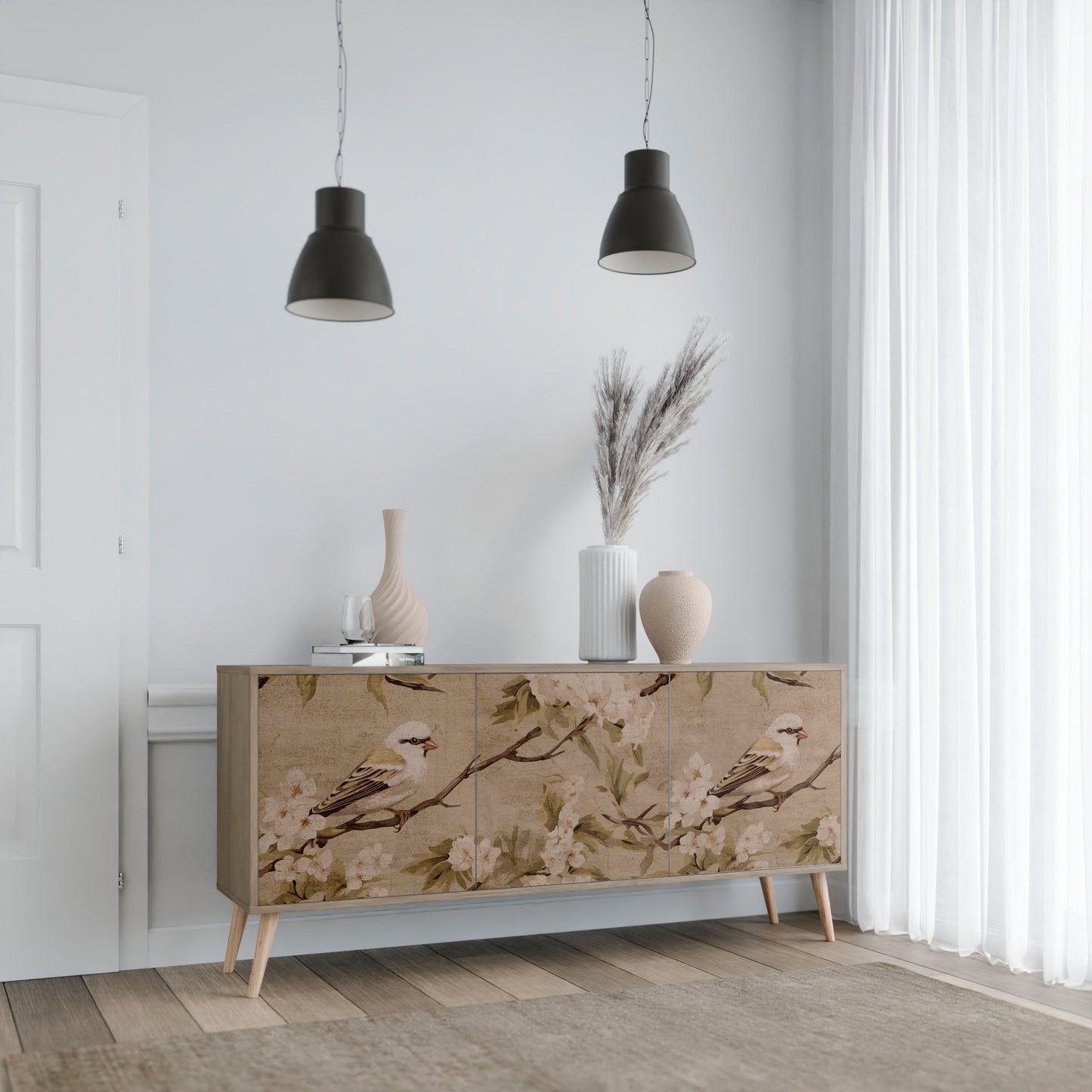 PETAL DISTINGUISH 3-Door Sideboard in Oak Effect