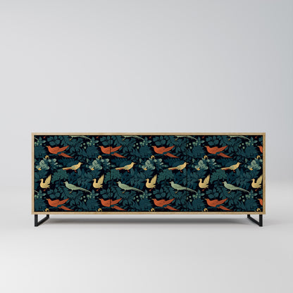 FOWL ORNAMENT 3-dörrars skänk i ekeffekt