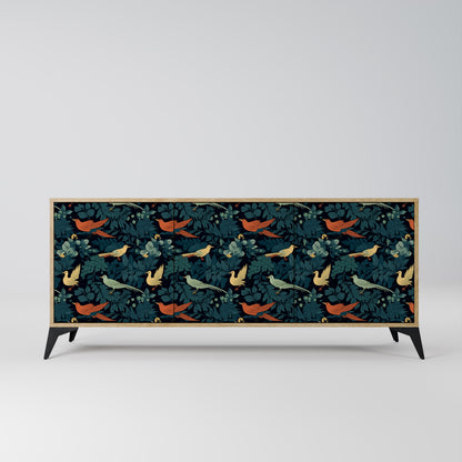 FOWL ORNAMENT 3-dörrars skänk i ekeffekt
