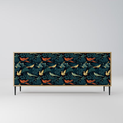 FOWL ORNAMENT 3-dörrars skänk i ekeffekt