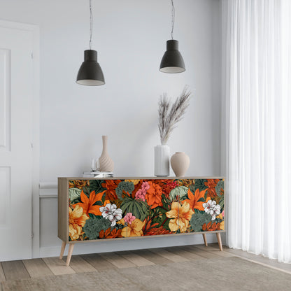 RADIANT FLORA 3-dörrars skänk i ekeffekt
