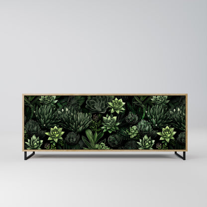 SUCCULENT JUNGLE 3-dörrars skänk i ekeffekt
