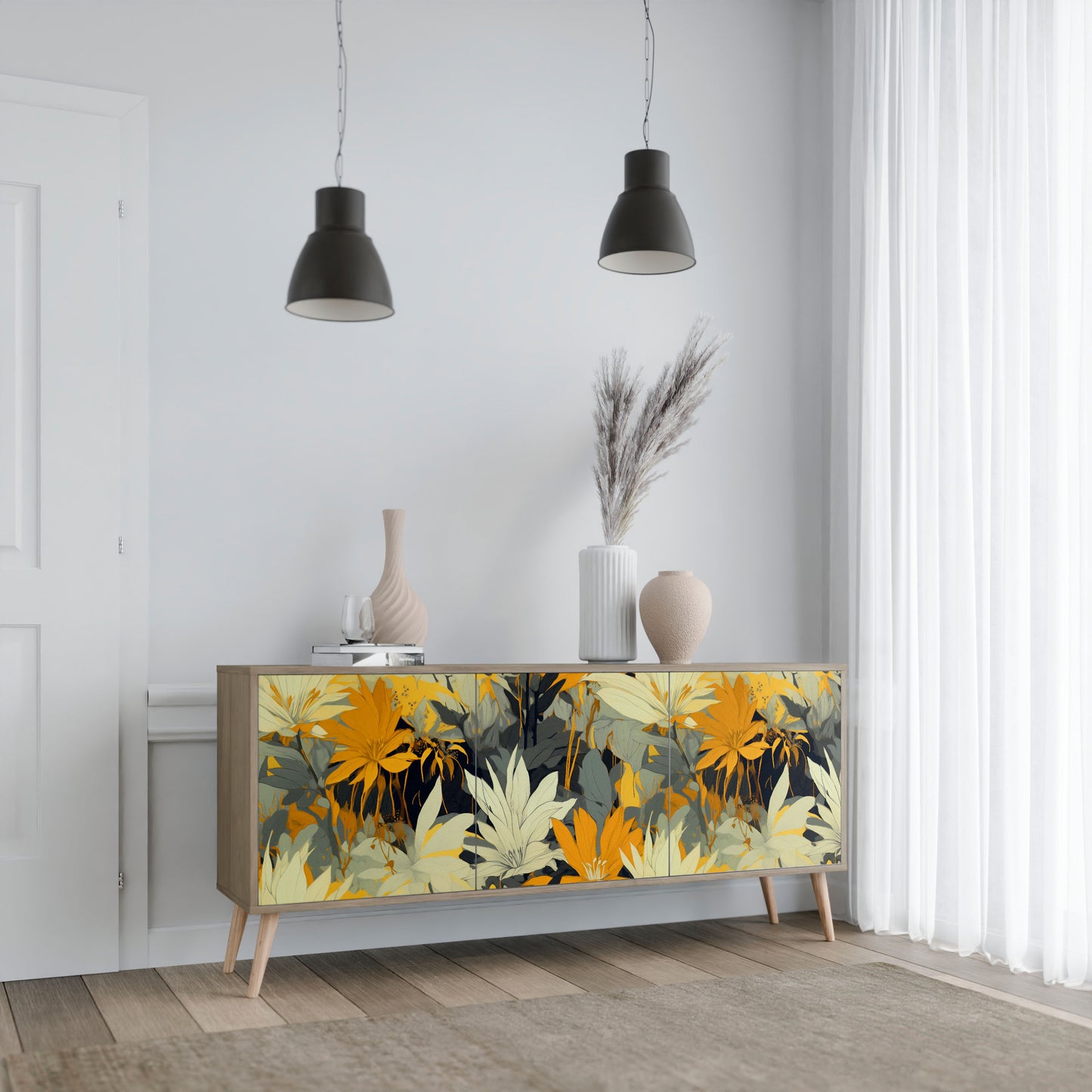SUNKISSED LILY 3-Dörrars skänk i ekeffekt