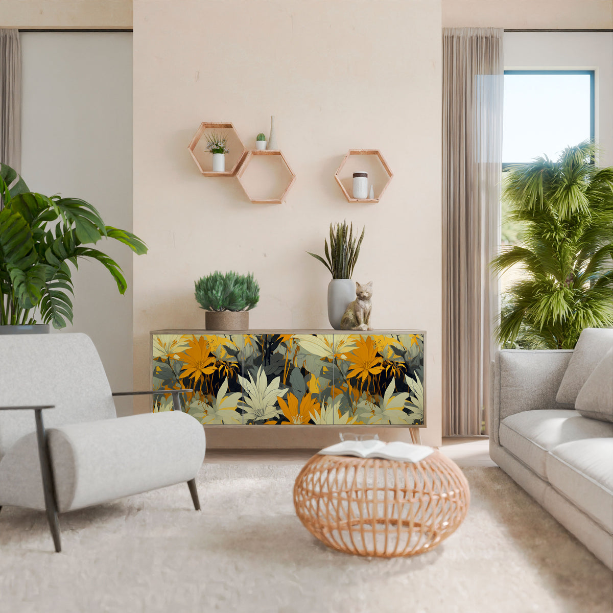 SUNKISSED LILY Skänk med tre dörrar