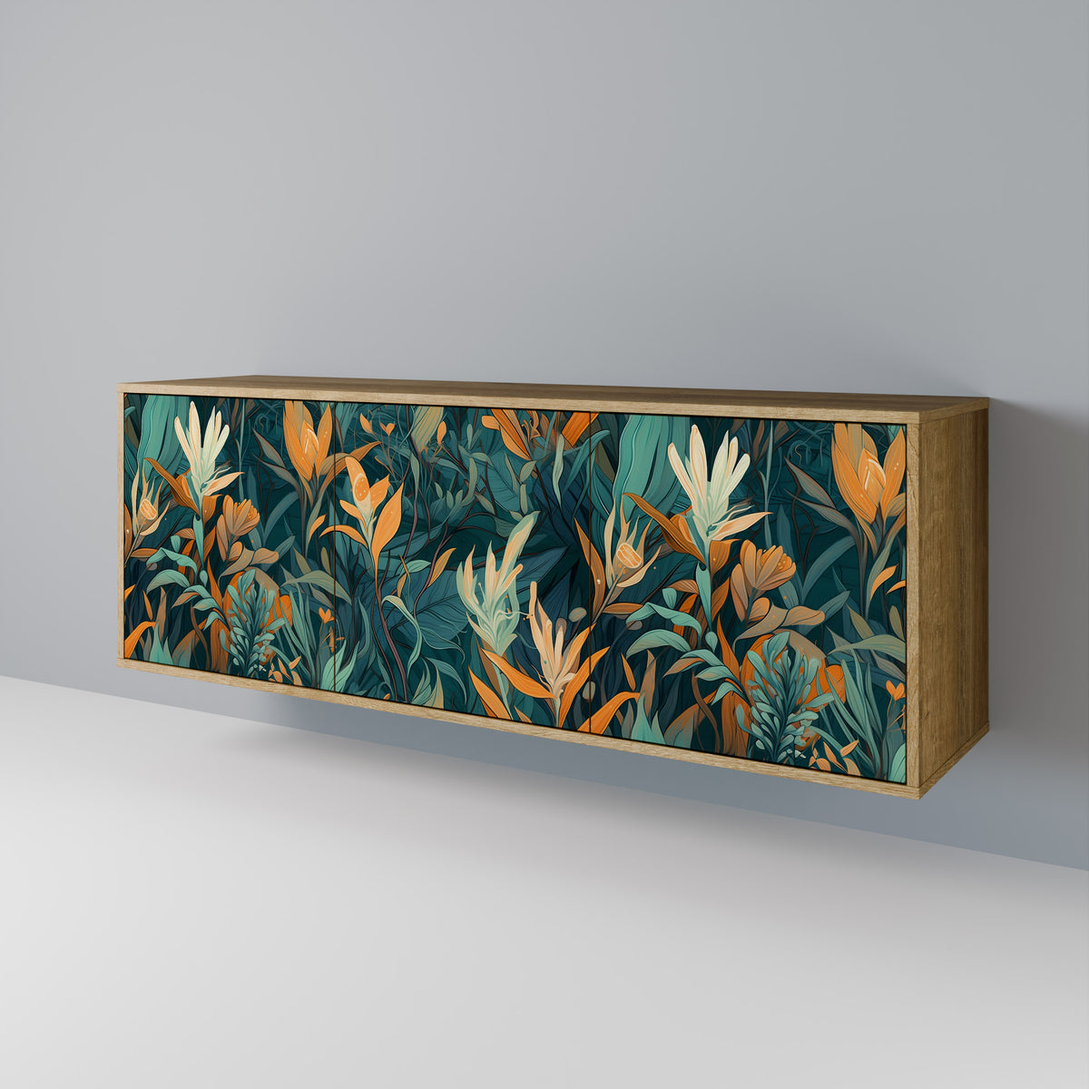 FLORAL SERENITY Skänk med tre dörrar
