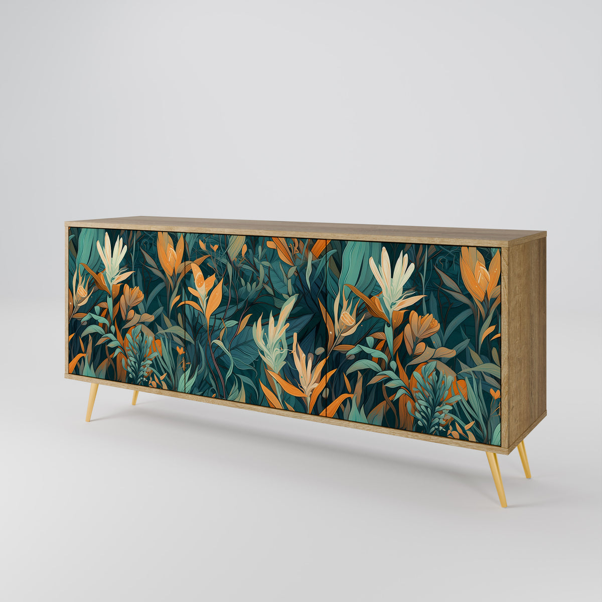 FLORAL SERENITY Skänk med tre dörrar
