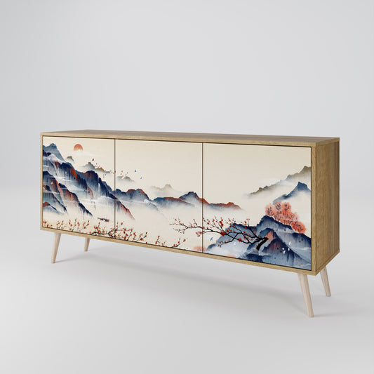 JAPANESE LANDSCAPE Skänk med tre dörrar